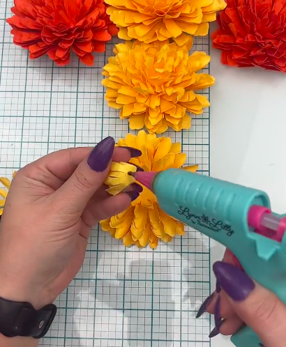 Paper Marigolds Tutorial with FREE SVG File for Cricut - Dinosaur Mama